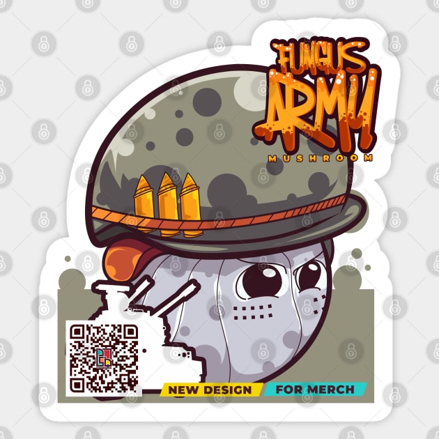 Fungus Army Cartoon Character Sticker by Alsiqcreativeart